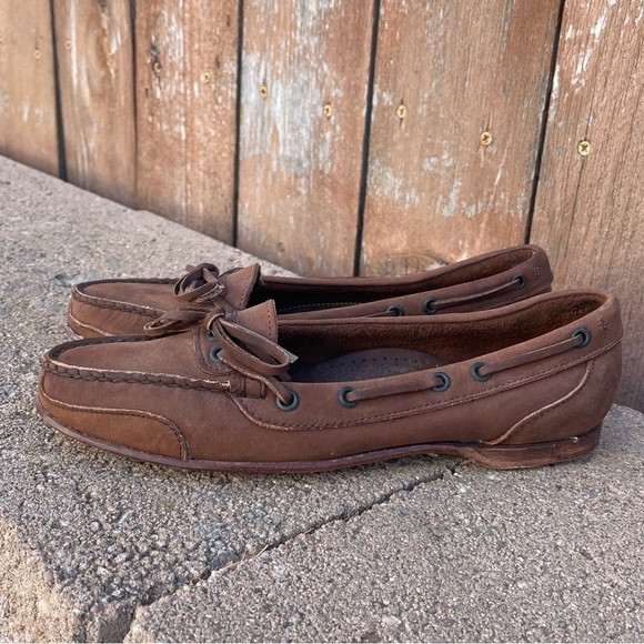 DEXTER Women’s Brown Leather Flat Loafer Slip On Made in USA Size 7 - Picture 1 of 11